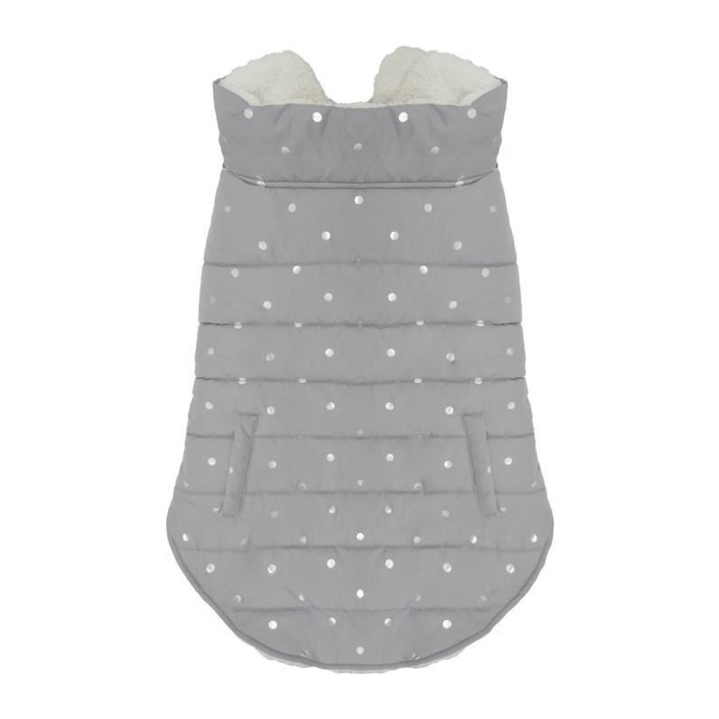 Gilet gris métallisé a pois Medium