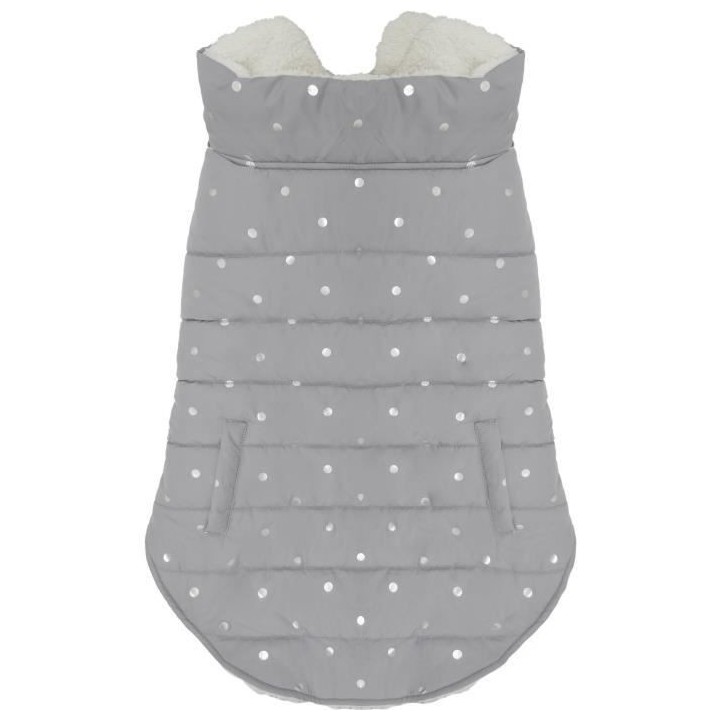 Gilet gris métallisé a pois Medium