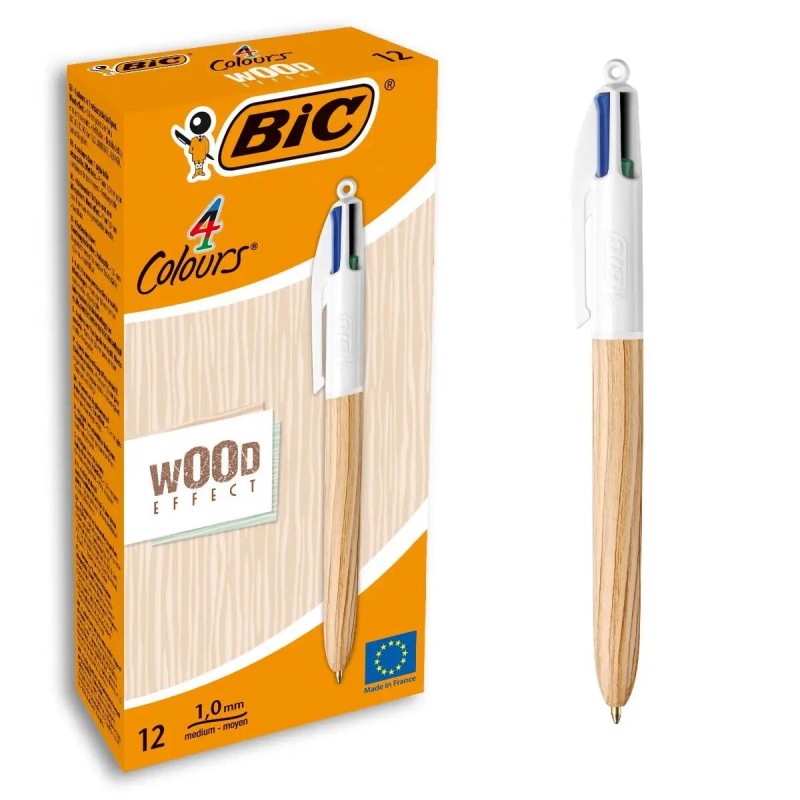 Crayon Bic Wood Effect Multicouleur 0,32 mm (12 Pièces)