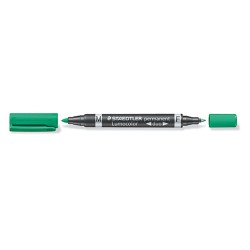 Marqueur permanent Staedtler Lumocolor Duo Vert (10 Unités)