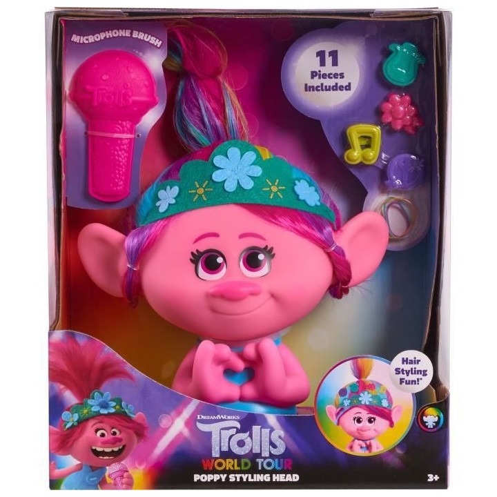 TROLLS - Tete a coiffer Poppy