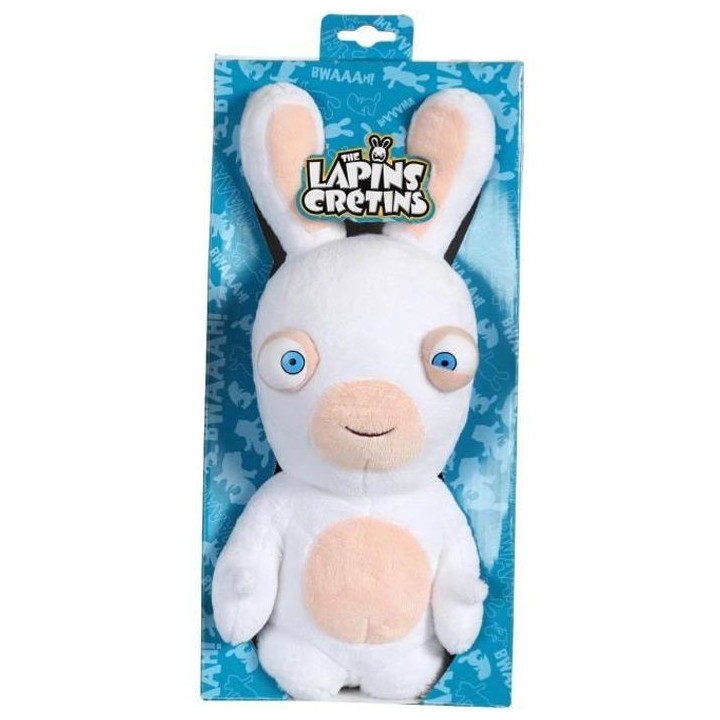 LAPINS CRETINS Peluche 28 cm Bouche Fermée sonore