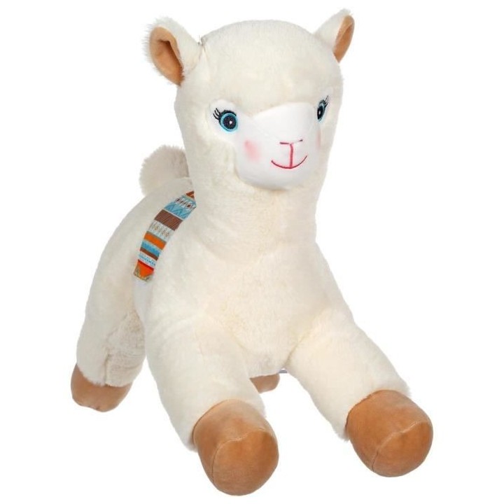 GIPSY Lamadoos allongés 42 cm ivoire et beige