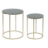 Jeu de 2 tables DKD Home Decor Vert Doré Aluminium Marbre 46 x 46 x 58 cm