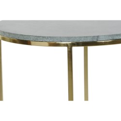 Jeu de 2 tables DKD Home Decor Vert Doré Aluminium Marbre 46 x 46 x 58 cm