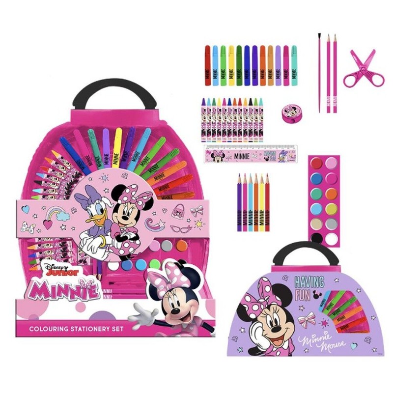 Ensemble de Papeterie Minnie Mouse Porte documents Rose