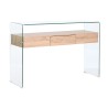 Console DKD Home Decor Transparent Marron Clair Verre Bois MDF 120 x 35 x 80 cm