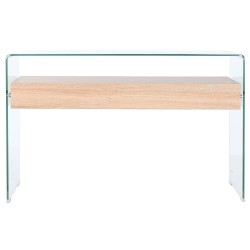 Console DKD Home Decor Transparent Marron Clair Verre Bois MDF 120 x 35 x 80 cm