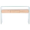 Console DKD Home Decor Transparent Marron Clair Verre Bois MDF 120 x 35 x 80 cm