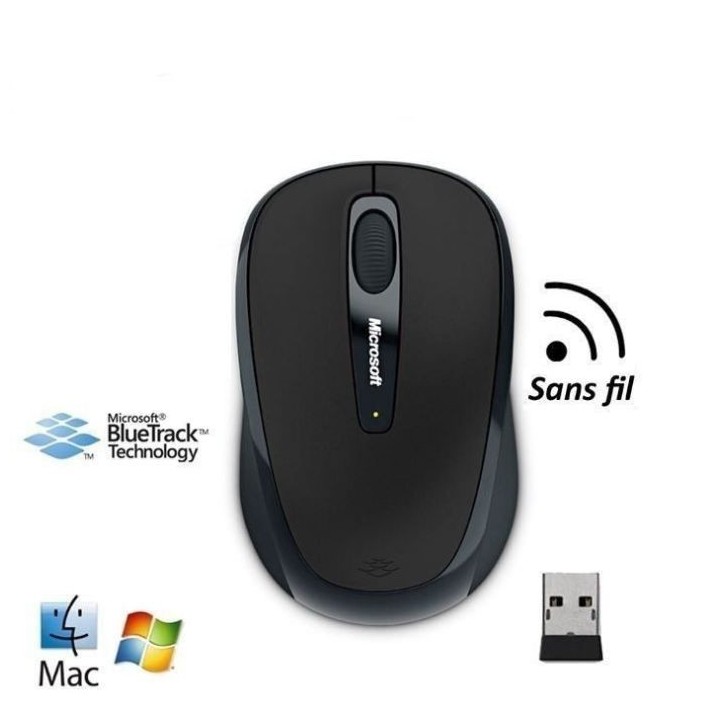 MICROSOFT Mobile Mouse 3500 - Souris optique - 3 boutons - Sans fil -