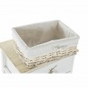 Caisson à Tiroirs DKD Home Decor Blanc Marron Clair osier Bois de paulownia 40 x 29 x 73 cm