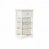 Caisson à Tiroirs DKD Home Decor Blanc Marron Clair osier Bois de paulownia 40 x 29 x 73 cm