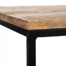 Table Basse Fer Bois de manguier 80 x 60 x 40 cm