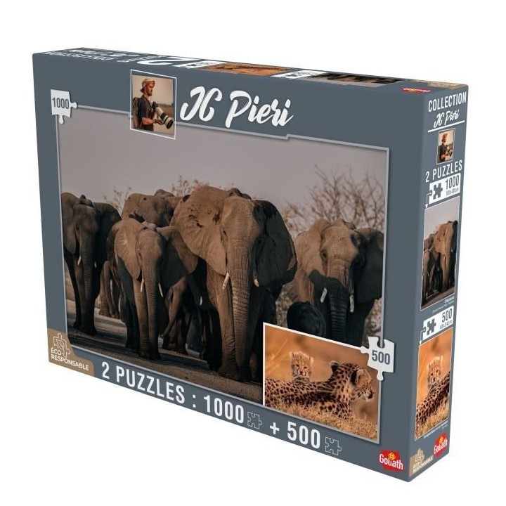 GOLIATH Puzzle Collection JC Pieri - Eléphants (Namibie) et Lionceaux
