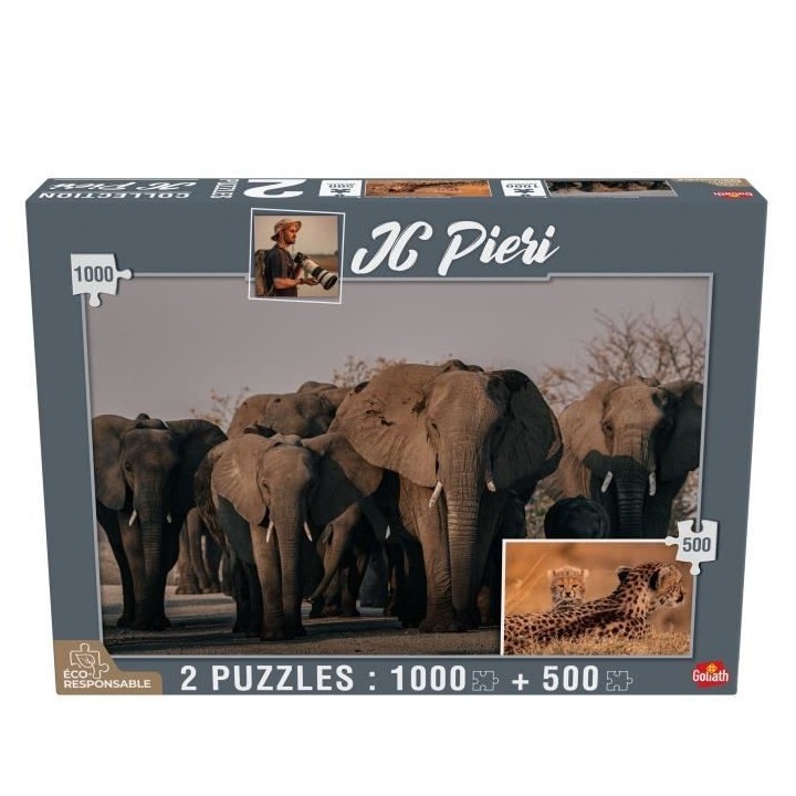 GOLIATH Puzzle Collection JC Pieri - Eléphants (Namibie) et Lionceaux