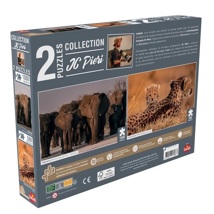 GOLIATH Puzzle Collection JC Pieri - Eléphants (Namibie) et Lionceaux