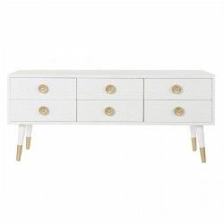 Meubles de télévision DKD Home Decor Blanc Doré Sapin Bois MDF 120 x 42 x 54 cm