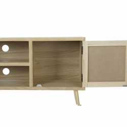 Meubles de télévision DKD Home Decor 130 x 40 x 60 cm Sapin Naturel Doré Métal Bois MDF