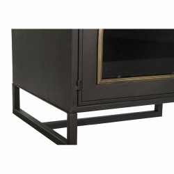 Meubles de télévision DKD Home Decor Noir Verre Métal (150 x 50 x 45 cm)