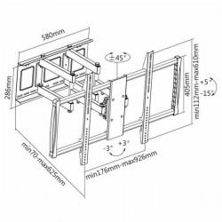 Support TV avec Bras TooQ LP75100TN-B 60"-100"