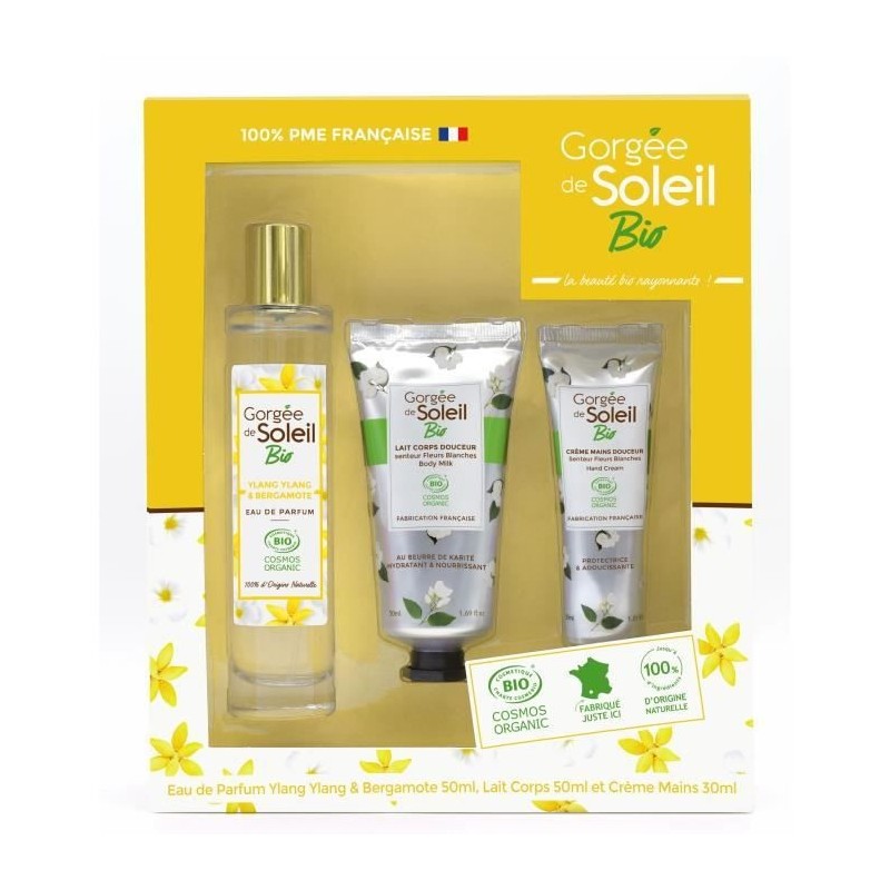 GORGEE DE SOLEIL Coffret Bio Eau de parfum Ylang Ylang & Bergamote + Lait corps + Creme mains