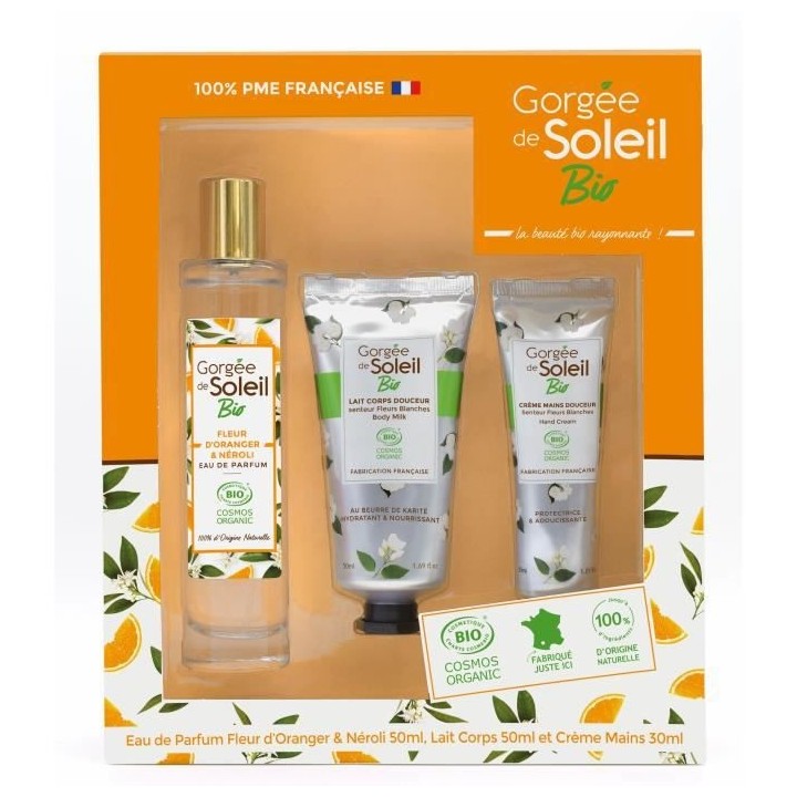 GORGEE DE SOLEIL Coffret Bio Eau de parfum Fleur d'oranger & Neroli +