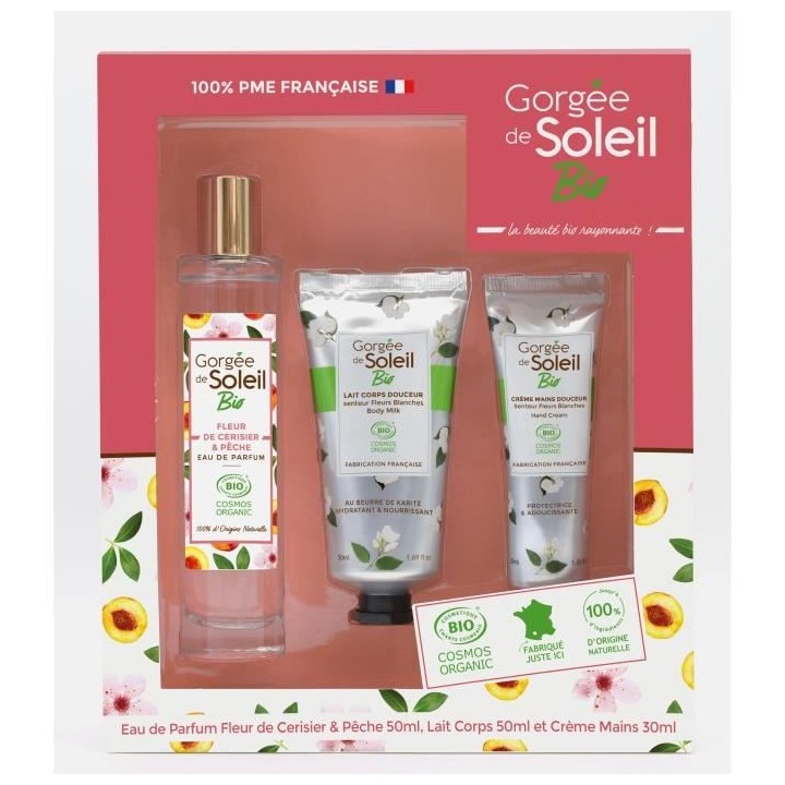 GORGEE DE SOLEIL Coffret Bio Eau de parfum Fleur de Cerisier & Peche +