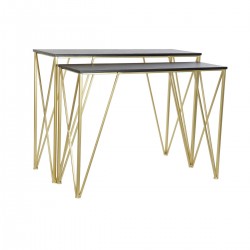 Console DKD Home Decor Noir Doré Bois Métal 107,5 x 36 x 79,5 cm