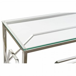 Console DKD Home Decor Verre Argenté Acier inoxydable (120 x 40 x 78 cm)