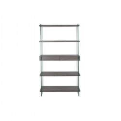 Étagère DKD Home Decor Gris Transparent Métal Verre Bois MDF 30 x 40 cm 90 x 35 x 180 cm (1)