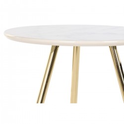 Jeu de 2 tables DKD Home Decor Noir Doré Métal Blanc Résine (46 x 46 x 45 cm)