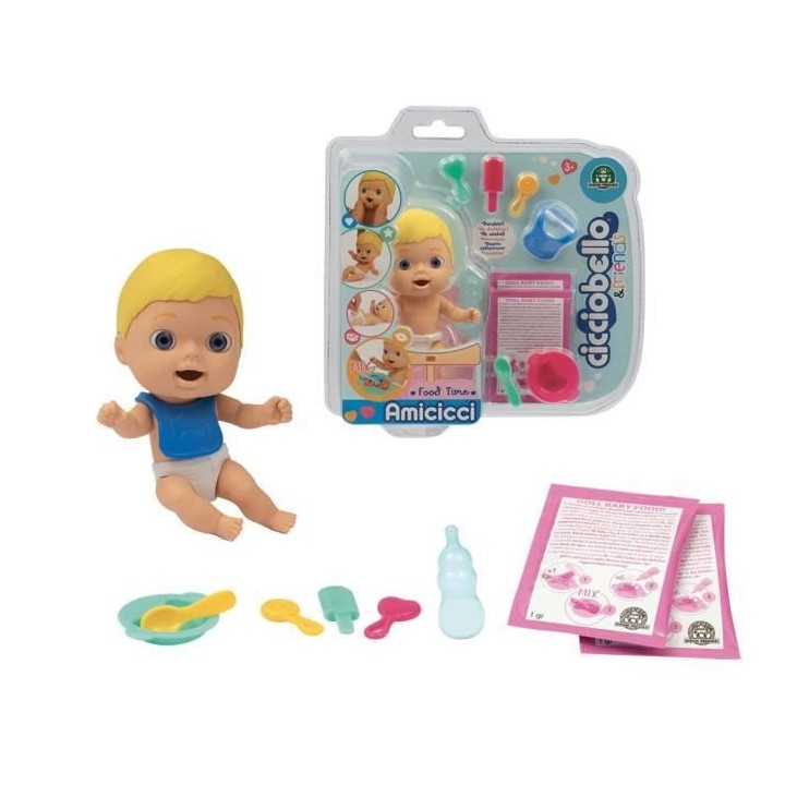 Cicciobello- Set Repas Cicciobello Amicicci Deluxe - Modele Cheveux Bl