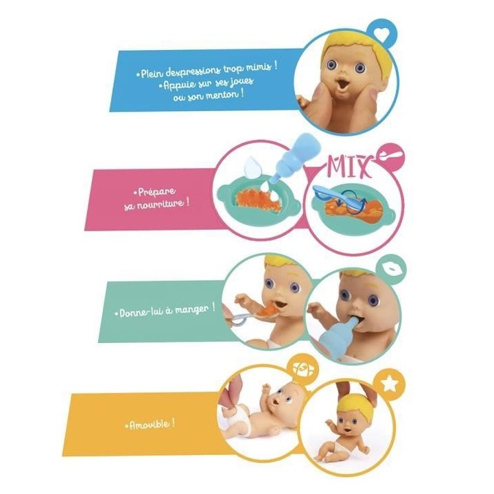 Cicciobello- Set Repas Cicciobello Amicicci Deluxe - Modele Cheveux Bl