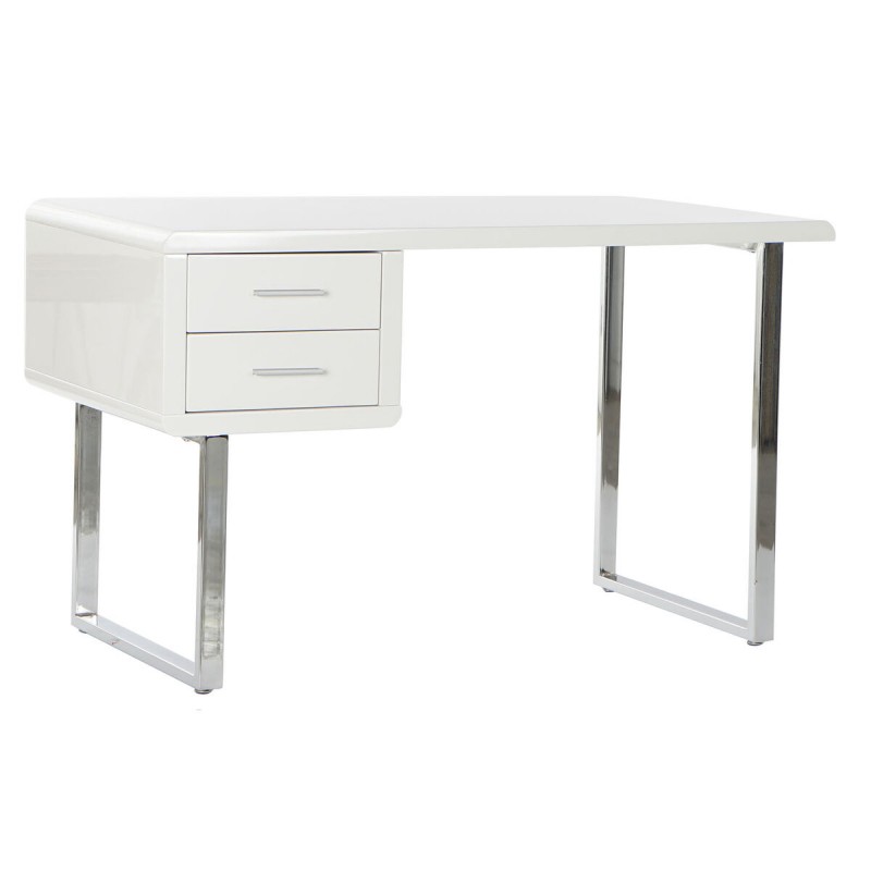 Bureau DKD Home Decor 120 x 55 x 76 cm Argenté Métal Blanc Bois MDF