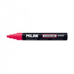 Marqueur Milan Fluoglass Encre effaçable Rouge PVC