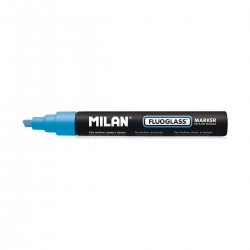Marqueur Milan Fluoglass Encre effaçable Bleu PVC