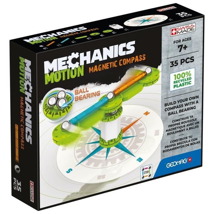 GEOMAG MECHANICS, MOTION 35 pcs, construction magnétique, jeux éduca