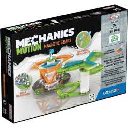 GEOMAG MECHANICS, MOTION 96 pcs, construction magnétique, jeux éducatifs, Jouet pour enfants des 7 ans, GMT01