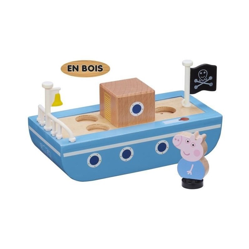 Peppa Pig - Bateau en bois avec 1 personnage