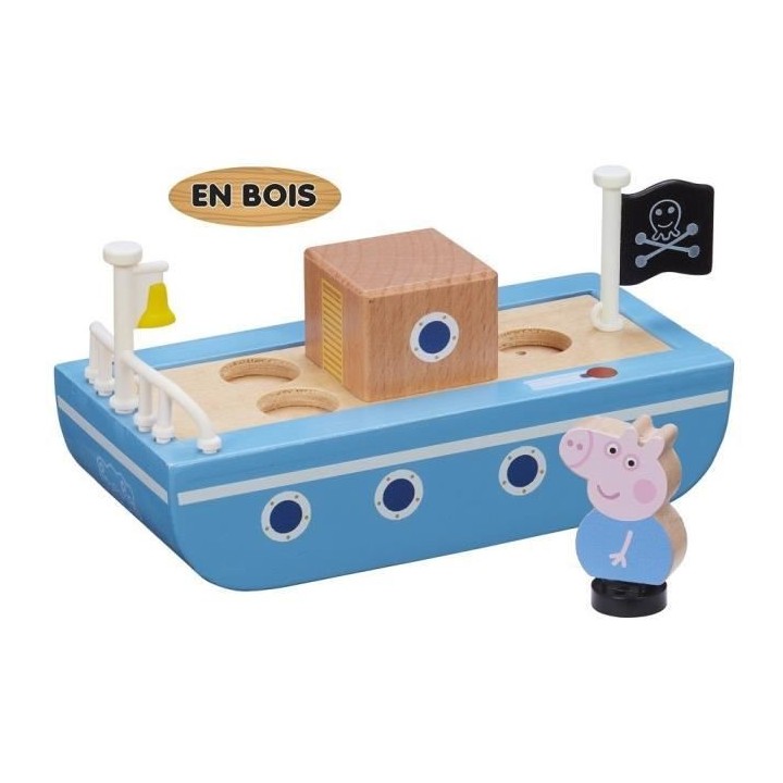 Peppa Pig - Bateau en bois avec 1 personnage