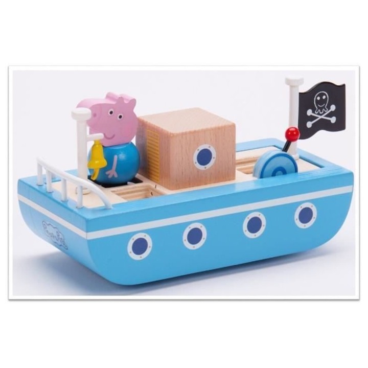 Peppa Pig - Bateau en bois avec 1 personnage