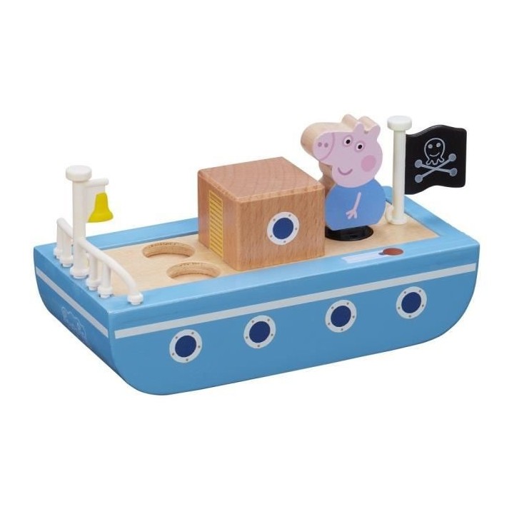 Peppa Pig - Bateau en bois avec 1 personnage