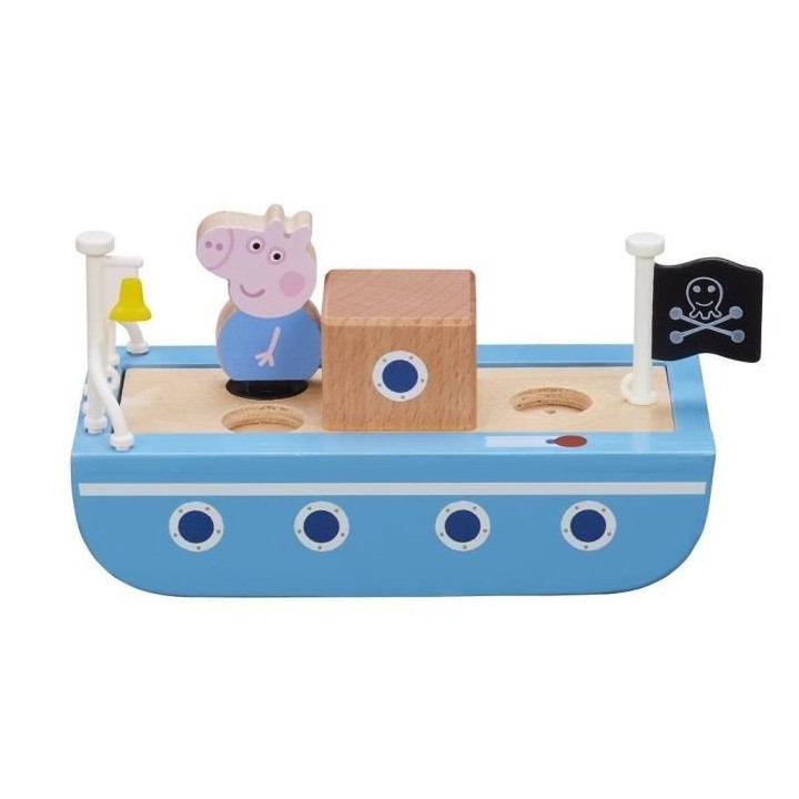 Peppa Pig - Bateau en bois avec 1 personnage