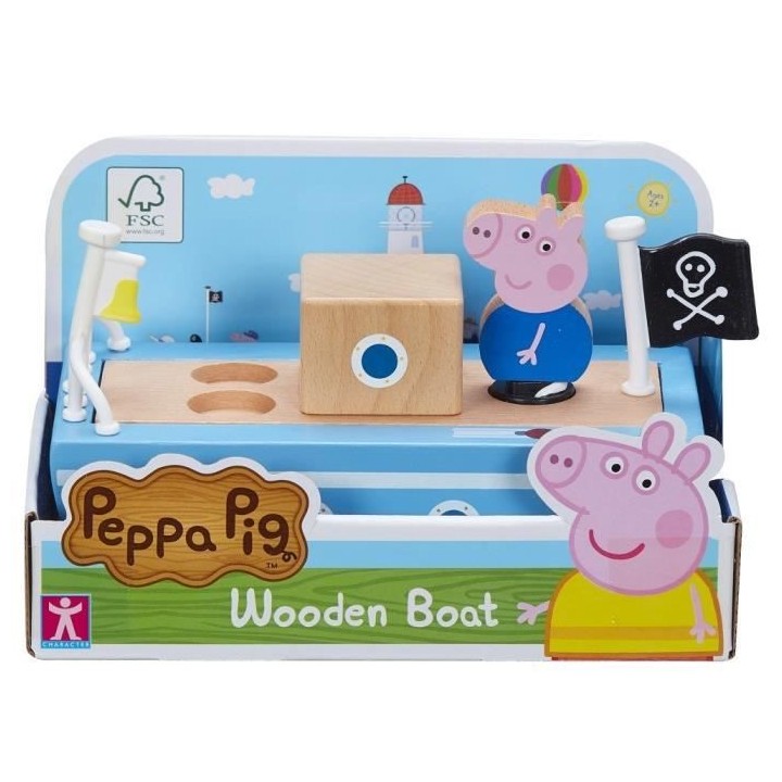 Peppa Pig - Bateau en bois avec 1 personnage
