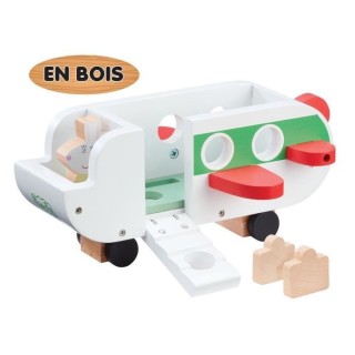 Peppa Pig - Avion en Bois avec 1 personnage