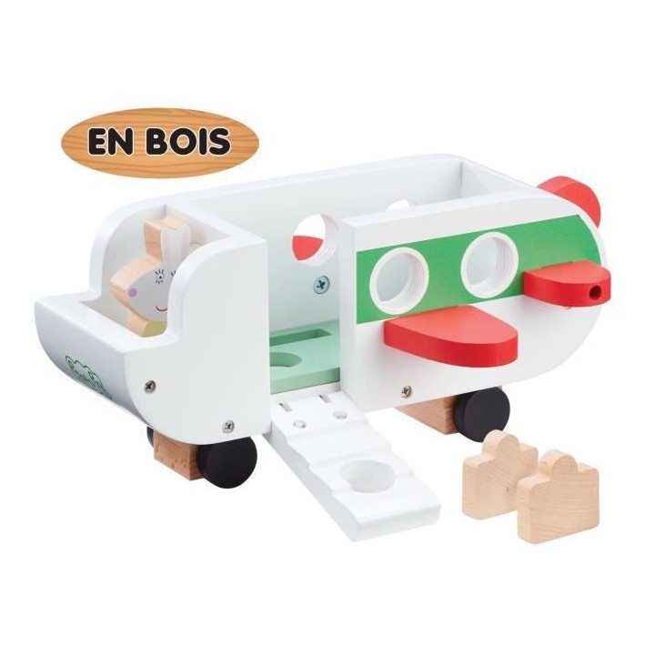 Peppa Pig - Avion en Bois avec 1 personnage