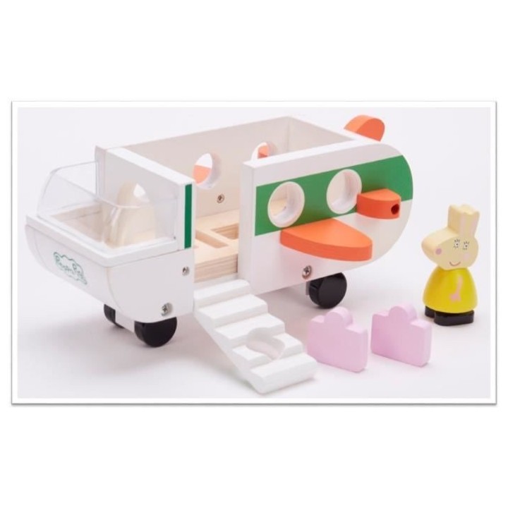 Peppa Pig - Avion en Bois avec 1 personnage