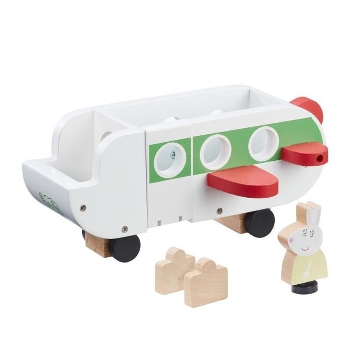 Peppa Pig - Avion en Bois avec 1 personnage