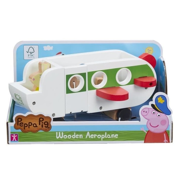 Peppa Pig - Avion en Bois avec 1 personnage