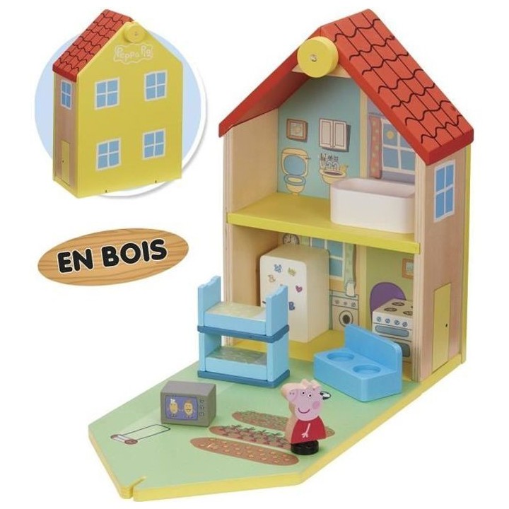 Peppa Pig - Maison Classique en Bois avec 1 personnage